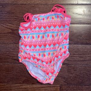 OP 18m Coral Pattern Toddler Girl Bathing Suit
